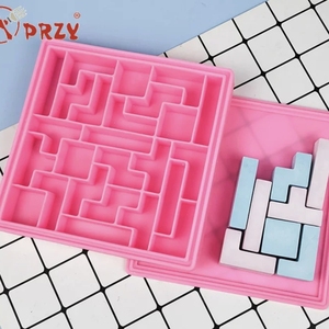 Moule en silicone <span class=keywords><strong>Tetris</strong></span> pour blocs de construction, bac à glaçons, résine époxy, décoration de gâteaux et pâtisserie - Product Image 1