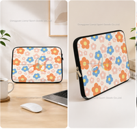 Housse d'ordinateur portable en néoprène imprimée sur mesure avec motif floral, OEM/ODM, pour transport et rangement