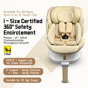 <span class=keywords><strong>I</strong></span>-<span class=keywords><strong>Size</strong></span> 360 °   Siège auto bébé tout-en-un rotatif pour enfants de 40 à 150 cm, installation facile avec <span class=keywords><strong>ISOFIX</strong></span> et jambe de support, housse lavable - Product Image 2