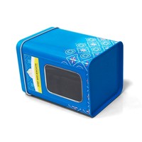 Boîte en fer carrée vide 95*95*137mm, ouverte avec fenêtre, impression personnalisée, revêtement UV, écologique, boîte en fer artisanale