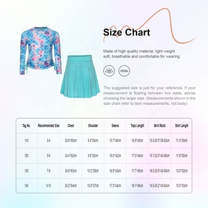 3-10 Filles Deux Pièces Rash Guard Maillot De Bain Tops Avec Jupe Costume Pour Piscines Vacances Natation Surf Hot Spring Water Park <span class=keywords><strong>Hawaii</strong></span> - Product Image 6