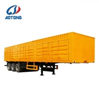 Semi-remorque fourgon sec tri-essieux de 53 pieds, 40 pieds, 4 essieux, 3 essieux, 50 tonnes, avec grue, pour camion de fret, à vendre