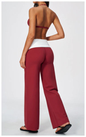 Nouvel ensemble de yoga 3 pièces pour femme : veste courte zippée, soutien-gorge de sport à col en V et pantalon large taille haute