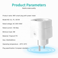 GL-PL-001W Gledopto Tuya Prise intelligente WiFi EU avec compteur de puissance 200~240V 10A Interrupteur d'éclairage Alexa Contrôle par application