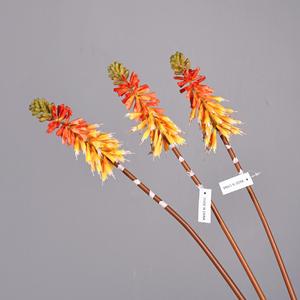 Fleurs artificielles de lys torche Meng Jie en soie pour arrangement floral, décoration de maison, mariage, extérieur, blanc, vert, orange - Product Image 3