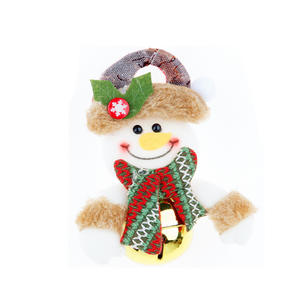 Ensemble d'ornements en peluche de Noël Cloches Père Noël Bonhomme de neige Renne Arbre Décorations Festive Noël Ornements suspendus pour décor de vacances - Product Image 3