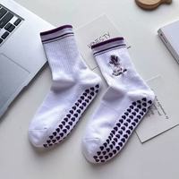 Chaussettes antidérapantes en coton avec logo personnalisé brodé, écologiques, pour le yoga, le Pilates, l'usage quotidien