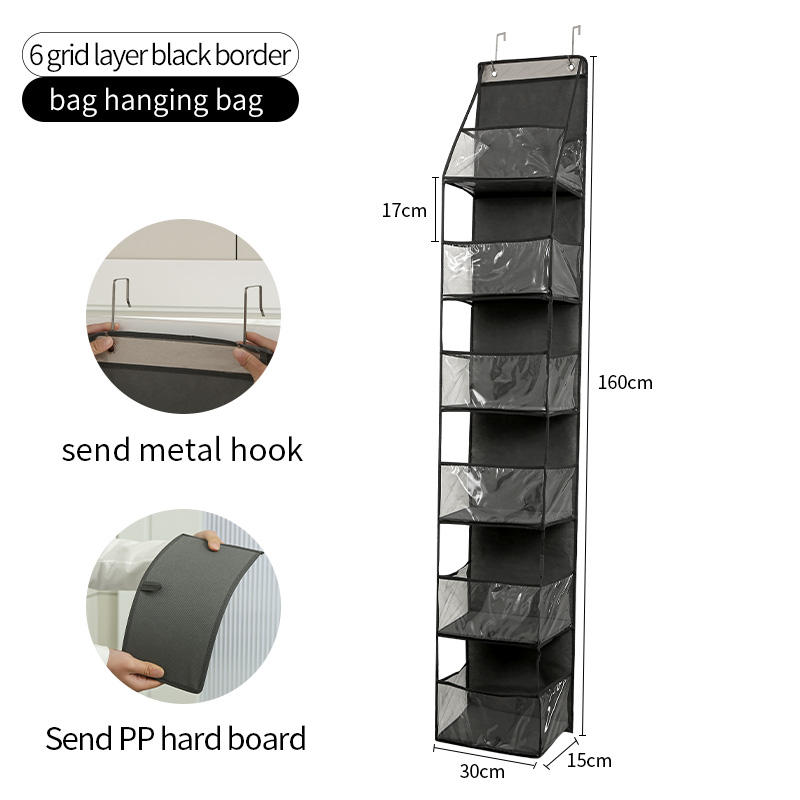 Organisateur suspendu 6 tablettes noir