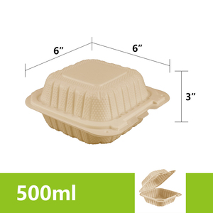 Bán buôn bao bì thực phẩm dùng một lần phân hủy sinh học lấy đi container thực phẩm 6 inch lò vi sóng vỏ sò Hộp Ăn Trưa cho nhà hàng - Product Image 2