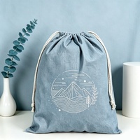 Pochette en toile personnalisée avec cordon de serrage, sac de rangement réutilisable anti-poussière, emballage cadeau de voyage, motif de dessin animé, écologique