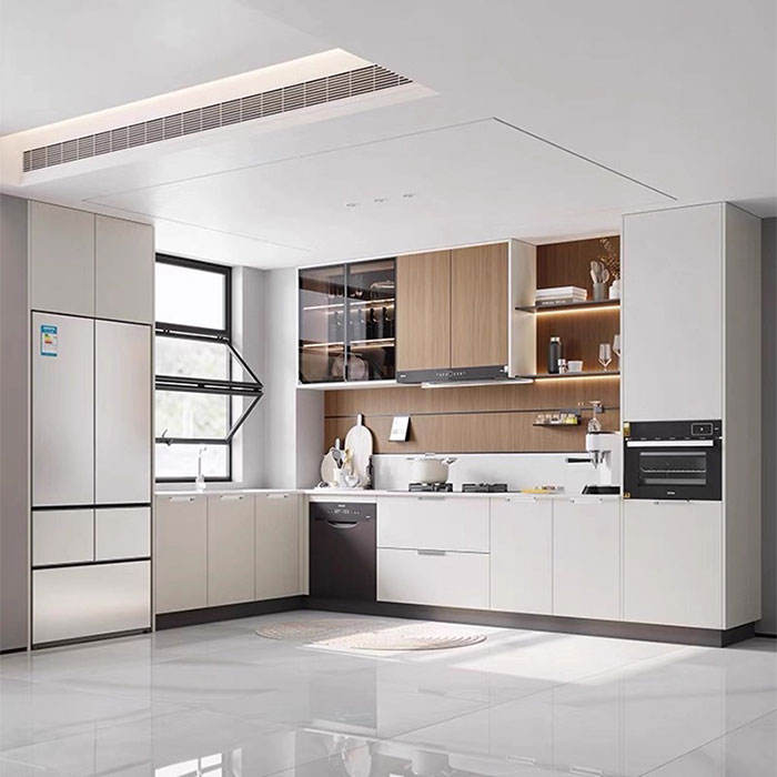 White L-shaped Kitchen