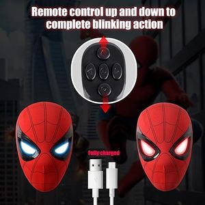 Spiderhero máscara ojos móviles, Spiderman Mile Morales Hero máscara, Control remoto cara completa adulto/niños Cosplay regalo - Product Image 2