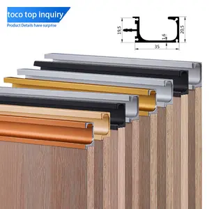 TOCO Powder Coated Aluminum G Profile Edge Pull Aluminium Cabinet Kitchen Hardware Handle