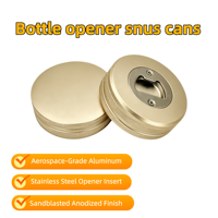 Caja de Aluminio para Tabaco con Abrebotellas de Acero Inoxidable, Mecanizada por CNC, Anodizada con Acabado Arenado, Ranurada, para Snus, con Logotipo Personalizado OEM