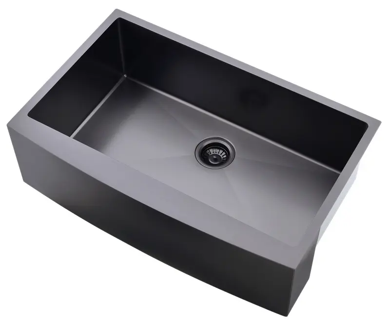 China Wholesale Direct Price Single Bowl Farmhouse Nano 304 Stainless Steel Hand Made Apron Front kitchen Sink