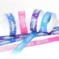 Bracelet jetable personnalisé en Tyvek avec logo couleur et date imprimés pour l'admission aux expositions