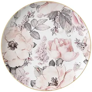 亚马逊热销瓷器欧洲豪华皇室精品骨瓷晚餐套装玫瑰金餐盘