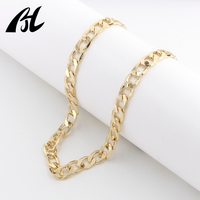 Collier Chaîne Maille Cubaine Ferrero Plaqué Or 14K/18K de Haute Qualité, Plusieurs Largeurs et Longueurs, pour Hommes et Femmes