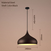 Suspension LED moderne nordique E27 en acier noir Long lustre suspendu 3000K Température de couleur créative pour chambre Restaurant