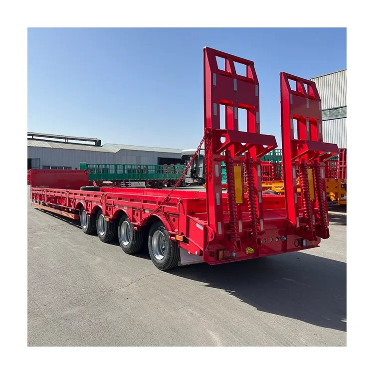 Factory Price Excavator Delivery Lowboy Semi Trailer Low Bed Trailer 4-8 Axles 60 70 80 Tons