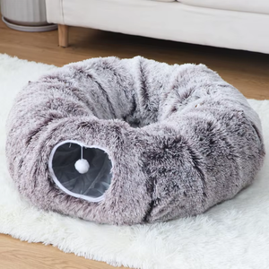 Nieuw Ontwerp Zacht Gesloten Kattenbed Grottunnel Met Pluche Warme Stof Milieuvriendelijk Ontwerp Afneembaar En Wasbaar Voor Honden En Katten - Product Image 1