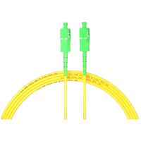 Câble de brassage fibre optique 1m (3ft) 1 fibre SC APC Simplex vers SC APC Simplex Monomode (OS2) Riser (OFNR) 2.0mm à gaine étroite Jaune