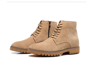 Zapatos de aumento de altura hechos a mano plantilla suave cuero de gamuza elevador hombres botas diseño Invisible - Product Image 2