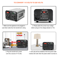 LVYUAN Convertisseur de tension abaisseur portable 220V à 110V 500W Adaptateur de voyage pour appareils américains