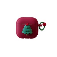 Étui pour AirPods, thème automne-hiver-Noël, étui de protection pour la 4ème et 3ème génération, en silicone, arbre de Noël