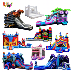Château Gonflable Commercial en PVC Blanc Personnalisable pour Adultes, Combo <span class=keywords><strong>Extérieur</strong></span> avec Toboggan Aquatique pour Fêtes <span class=keywords><strong>d</strong></span>'Enfants - Product Image 1