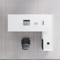 Ensemble de bureau et chaise de direction moderne, style grand bureau, pour directeur d'entreprise, bureau blanc, table d'ordinateur