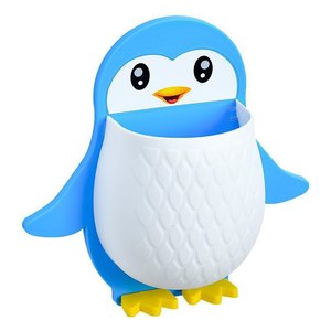 Penguin Shelf Perforation-Free Silicone Rubber Desktop <b>Makeup</b> Brush Storage Wall-Mounted Single Storage <b>Box</b> for Remote - Product Image 3