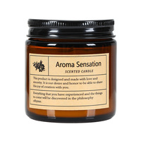 Bougie d'aromathérapie en verre brun bien formulée, sans fumée, en cire de soja végétalienne, pour salon, chambre à coucher, détente nocturne, parfumée