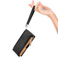 Casing Dompet VIETAO PU Leather & PC Anti Benturan untuk Z Fold7/6/5 dengan Tali Pergelangan Tangan Elektroplating, Slot Pena Lipat & Penyangga