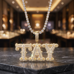 Custom <b>Name</b> Pendant <b>Necklace</b> VVS Moissanite Iced Letter Pendant 925 <b>Silver</b> Hip Hop Style Jewelry Personalized Gift for Party - Product Image 3