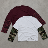 Camiseta de Camuflaje OEM para Hombre, Camiseta con Lavado Ácido, Camisetas Lisas para Hombre, Camisetas de Alta Calidad, Camiseta de Diseñador de Lujo