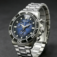 Montre chronographe à quartz pour homme, bracelet en acier inoxydable 316L, montre de plongée de luxe pour affaires
