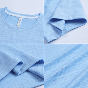 เสื้อยืดออกกำลังกายแขนสั้นผู้ชาย ลายแถบสะท้อนแสงสำหรับฤดูร้อน ผ้าโพลีเอสเตอร์ 100% - Product Image 4