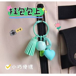 Llavero de Resina con Borla de Tulipán Creativo y Lindo, Colgante de Metal con Forma de Corazón y Donut, Decoración para Bolsos, Regalo para Chicas - Product Image 2