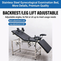 Lit d'examen et d'accouchement gynécologique et obstétrical WISHMED en acier inoxydable, réglable en hauteur, avec matelas intégré