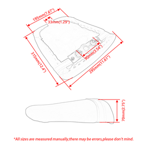 Cuscino per Sedile Posteriore Passeggero Moto, Coprisedile Adatto per <span class=keywords><strong>SUZUKI</strong></span> GSXR600 GSXR750 2004 - 2005 K4 - Product Image 2