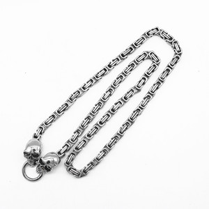 yunnique Skull <b>Necklace</b> Stainless Steel <b>Chain</b> Geometric Design Fashion Pendant For <b>Boys</b> And Girls - Product Image 1