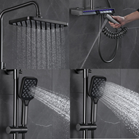 Robinet de douche de salle de bain affichage numérique à 5 fonctions/mélangeur de robinet de lavabo robinet en laiton mitigeur thermostatique ensembles de douche thermostatiques