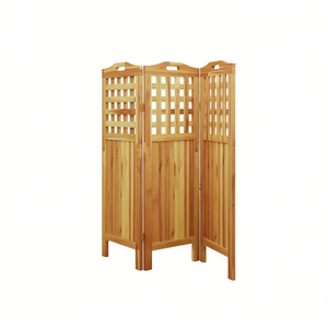 Separador de Ambientes de Madera Maciza de 3 Paneles, 47.8x0.8x45.3 Pulgadas, Biombo Plegable, Diseño Rústico, Decoración del Hogar - Product Image 1