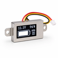 Meteran Tegangan Tampilan Digital Mini Ultra-tipis Layar OLED 0.5 Inci 1-6S Tampilan Tegangan Baterai Ganda Yang Dapat Disesuaikan DC30V