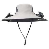 Chapeau de ventilateur de charge solaire rechargeable portable pour hommes à large bord pour les loisirs de plein air activités d'été style pêcheur batterie