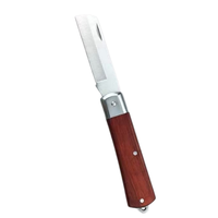 Couteau pliant avec manche en bois, couteau pliant utilitaire, couteau pliant de qualité, lame en acier inoxydable, manche en bois de poirier, ensemble complet