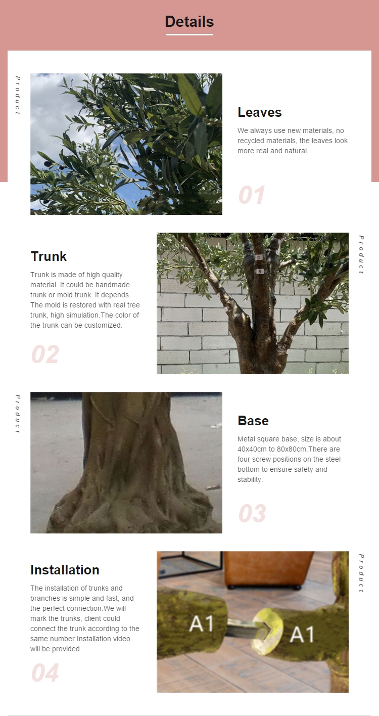 Albero di ulivo artificiale 180 cm grande albero di ulivo finto pianta