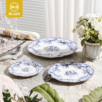 Assiettes de présentation en porcelaine fine écologique, motif floral multicolore, compatibles lave-vaisselle, pour événements de mariage, personnalisables