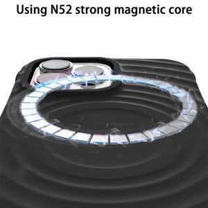 Funda Magnética Inalámbrica para Teléfono Móvil, Diseño de Ondas en Color Sólido, para <span class=keywords><strong>iPhone</strong></span> 17 Pro Max y 16 - Product Image 4